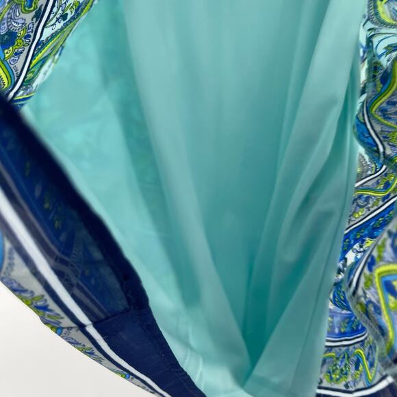 NWT London Times Sleeveless Blue Paisley Dress Sz 14 Garden Fairy Flowy Y2K 90s - Picture 4 of 16